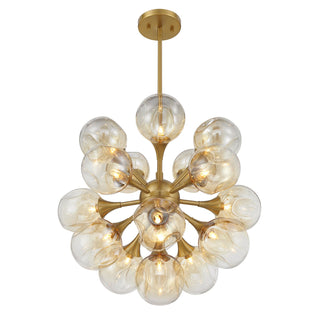 Matisse 16 Light Chandelier in Warm Brass