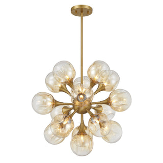 Matisse 16 Light Chandelier in Warm Brass