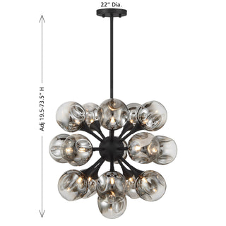 Matisse 16 Light Chandelier in Matte Black