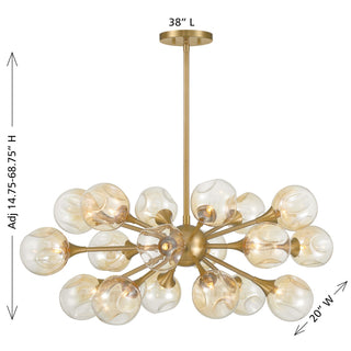 Matisse 18 Light Chandelier in Warm Brass