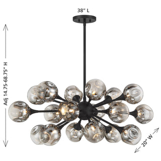 Matisse 18 Light Chandelier in Matte Black