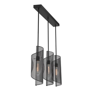 Hillbourne Three Light Linear Chandelier in Matte Black