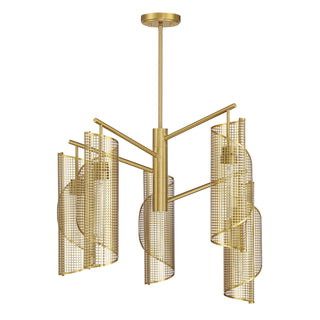Hillbourne Five Light Chandelier in Warm Brass