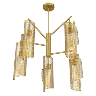 Hillbourne Five Light Chandelier in Warm Brass