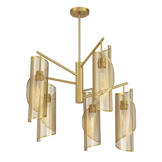 Hillbourne Five Light Chandelier in Warm Brass