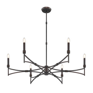 Gardner Six Light Chandelier in Champagne Mist