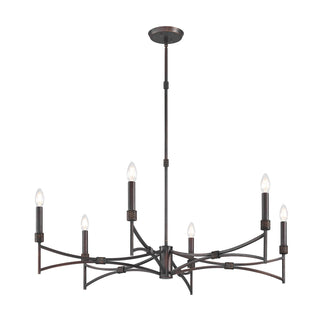 Gardner Six Light Chandelier in Champagne Mist