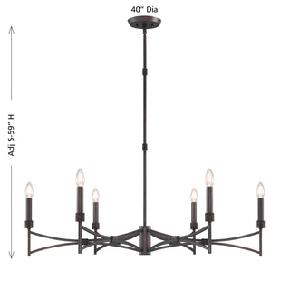 Gardner Six Light Chandelier in Champagne Mist