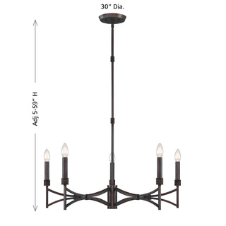 Gardner Five Light Chandelier in Champagne Mist