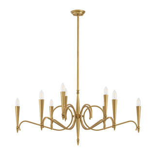Tremont Nine Light Chandelier in Riviera Brass