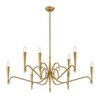 Tremont Nine Light Chandelier in Riviera Brass