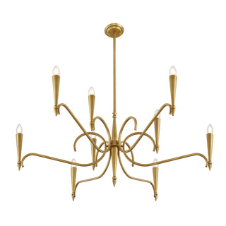 Tremont Nine Light Chandelier in Riviera Brass
