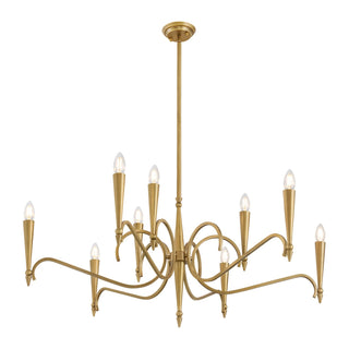 Tremont Nine Light Chandelier in Riviera Brass