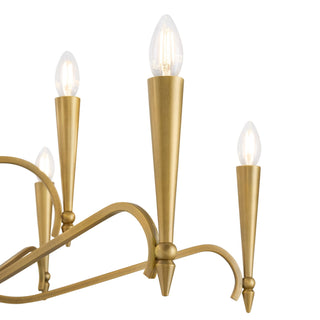 Tremont Nine Light Chandelier in Riviera Brass