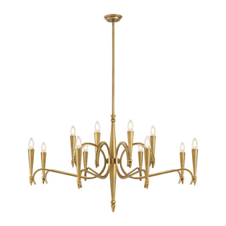 Tremont 12 Light Chandelier in Riviera Brass