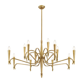 Tremont 12 Light Chandelier in Riviera Brass