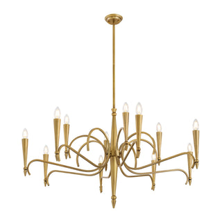 Tremont 12 Light Chandelier in Riviera Brass