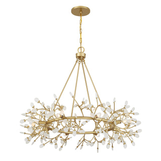 Once Eight Light Chandelier in Spun Gold