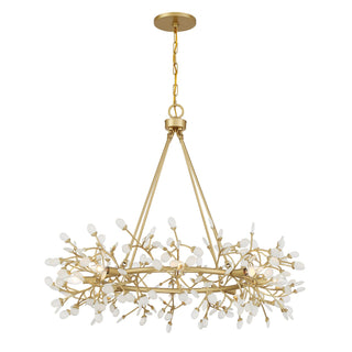 Once Eight Light Chandelier in Spun Gold