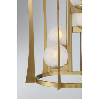 Darien Four Light Pendant in Warm Brass