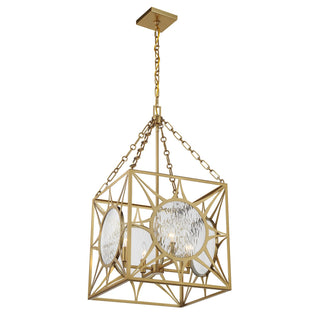 Balfour Four Light Pendant in Warm Brass