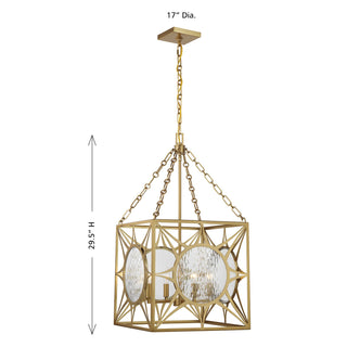 Balfour Four Light Pendant in Warm Brass