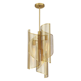 Hillbourne Three Light Pendant in Warm Brass