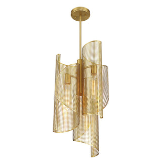 Hillbourne Three Light Pendant in Warm Brass