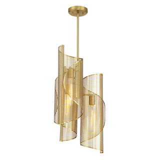 Hillbourne Three Light Pendant in Warm Brass