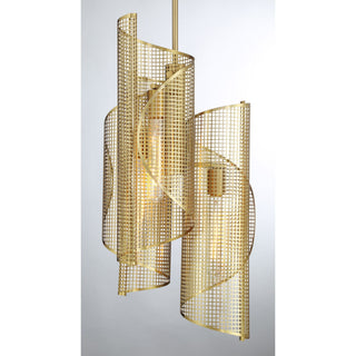 Hillbourne Three Light Pendant in Warm Brass