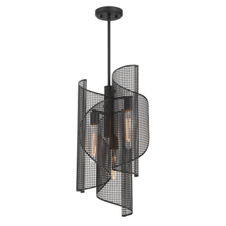 Hillbourne Three Light Pendant in Matte Black