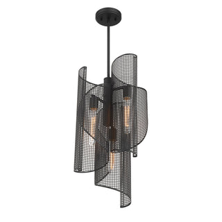 Hillbourne Three Light Pendant in Matte Black