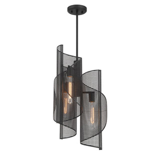 Hillbourne Three Light Pendant in Matte Black