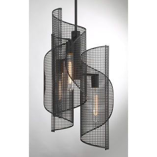 Hillbourne Three Light Pendant in Matte Black