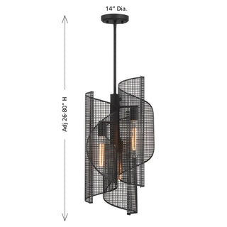 Hillbourne Three Light Pendant in Matte Black