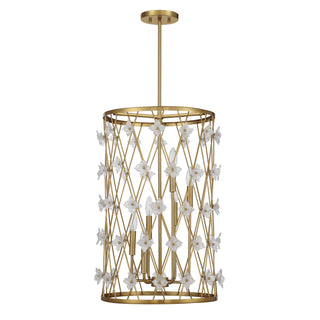Bailey Six Light Pendant in Warm Brass