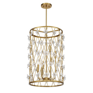 Bailey Six Light Pendant in Warm Brass