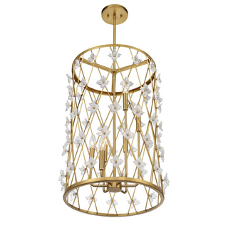 Bailey Six Light Pendant in Warm Brass