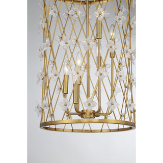 Bailey Six Light Pendant in Warm Brass