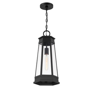Payne One Light Outdoor Hanging Lantern in Matte Black