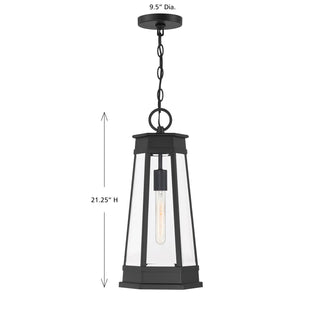 Payne One Light Outdoor Hanging Lantern in Matte Black