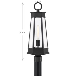 Payne One Light Outdoor Post Lantern in Matte Black