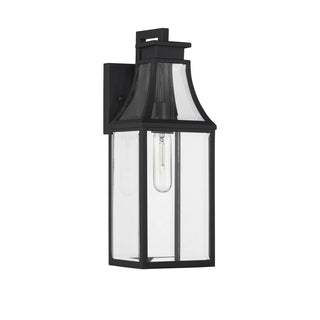 Emery One Light Outdoor Wall Lantern in Matte Black