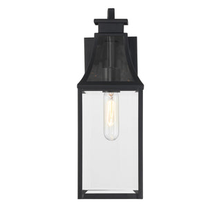 Emery One Light Outdoor Wall Lantern in Matte Black