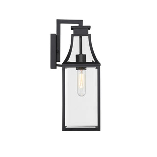 Emery One Light Outdoor Wall Lantern in Matte Black