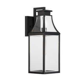 Emery One Light Outdoor Wall Lantern in Matte Black