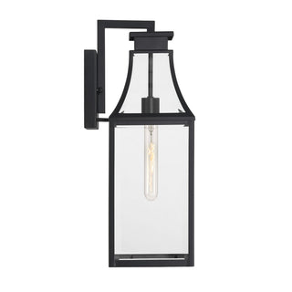Emery One Light Outdoor Wall Lantern in Matte Black