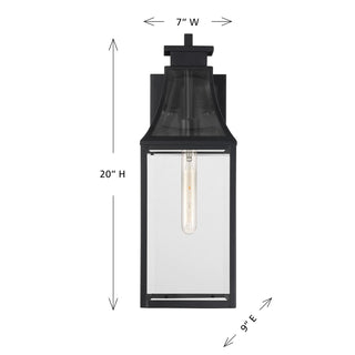 Emery One Light Outdoor Wall Lantern in Matte Black