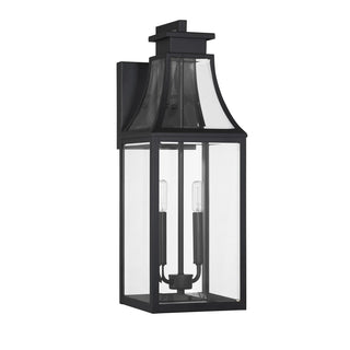 Emery Two Light Outdoor Wall Lantern in Matte Black