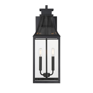 Emery Two Light Outdoor Wall Lantern in Matte Black